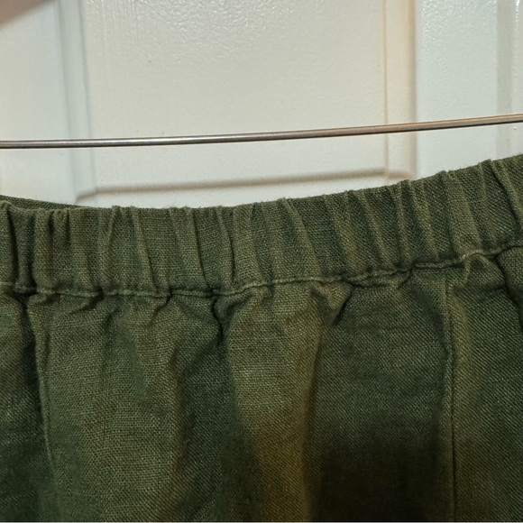 NWOT Linenfox Maricela Linen Skirt & Sadie Linen Top Set Forest Green Sz Medium - Picture 8 of 9